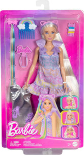 Barbie Fun & Fancy Blonde Fashion Doll with Extra-Long Hair & 2 Looks, Including Silver Metallic Dress & Hair Extension for Kids Ages 3+